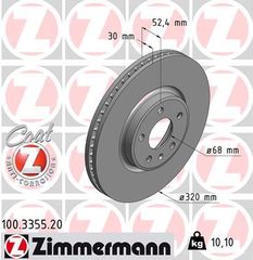 ZIMMERMANN ΔΙΣΚ/ΚΕΣ AUDI COAT Z ZIMMERMANN 100.3355.20