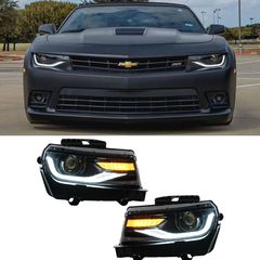 Φανάρια Εμπρός LED DRL Chevrolet Camaro Mk5 Facelift (2014-2015) Sequential Amber Dynamic Turning Lights Conversion to 2016+ Design