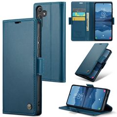 Θήκη Samsung Galaxy A55 5G CASEME 023 Series Πορτοφόλι με βάση στήριξης, υποδοχές καρτών και μαγνητικό κούμπωμα από συνθετικό δέρμα και TPU μπλε