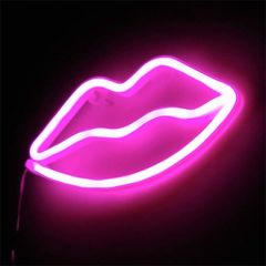Διακοσμητικό Neon LED Φωτιστικό Χείλη Decoration Lamp Lips 15x27 cm