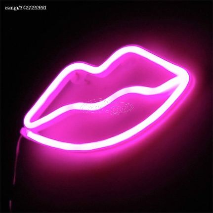 Διακοσμητικό Neon LED Φωτιστικό Χείλη Decoration Lamp Lips 15x27 cm