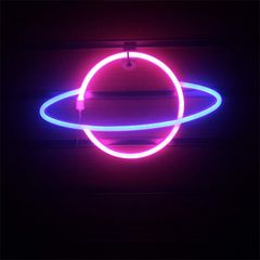 Διακοσμητικό Neon LED Φωτιστικό Πλανήτης Κρόνος  Decoration Lamp Saturn 17x30 cm