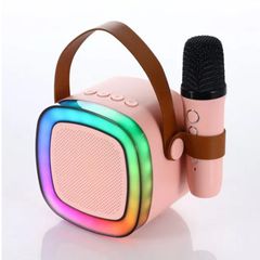 Φορητό Μίνι Ηχοσύστημα Bluetooth Καραόκε με Ασύρματο Μικρόφωνο Bluetooth Ροζ SD02