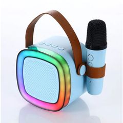 Φορητό Μίνι Ηχοσύστημα Bluetooth Καραόκε με Ασύρματο Μικρόφωνο Bluetooth Μπλε