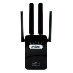 Andowl WiFi Extender Single Band 2.4GHz 300Mbps με 2 Θύρες Ethernet Q-T83 - Μαύρο