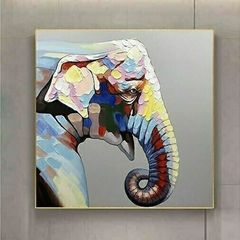 Πίνακας Ζωγραφικής Pop Art Elephant Καμβάς με Ξύλινο Πλαίσιο 80x80cm