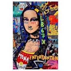 Πίνακας με Ξύλινο Πλαίσιο Pop Art και Θέμα Mona Liza 60X90X2.5 cm