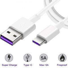 Καλώδιο Γρήγορης Φόρτισης USB 3.1 σε Type-C 5A 1m - Λευκό