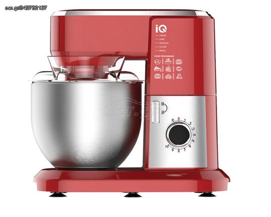 IQ Κουζινομηχανή 1300W με Ανοξείδωτο Κάδο 6lt Κόκκινη EM-535