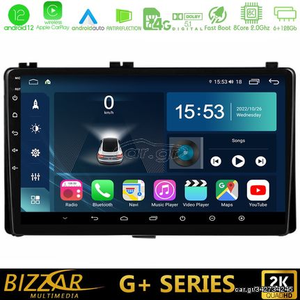 Bizzar G+ Series Toyota Corolla 2017-2019, Auris 2016-2019  8core Android12 6+128GB Navigation Multimedia Tablet 9"