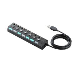 USB Hub 2.0 Hi-Speed 7 Θέσεων με διακόπτες ON,OFF και LED