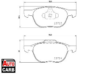 Δισκοπλακα TEXTAR 23723 για FORD FOCUS 2004-2012, FORD (CHANGAN) ECOSPORT 2013-, FORD (CHANGAN) ESCORT 2014-