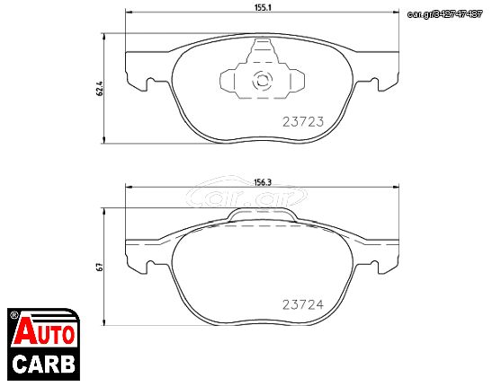 Δισκοπλακα TEXTAR 23723 για FORD FOCUS 2004-2012, FORD (CHANGAN) ECOSPORT 2013-, FORD (CHANGAN) ESCORT 2014-