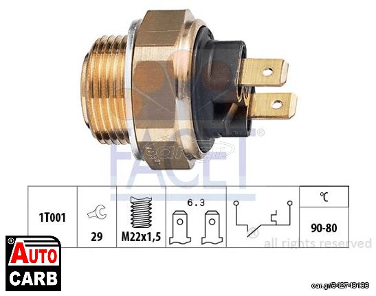 Θερμοστατης Ψυκτικο Υγρο FACET 75002 για ALFA ROMEO 164 1987-1998, ALFA ROMEO 33 1983-1993, ALFA ROMEO ALFASUD 1972-1985