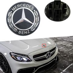 Σήμα Τάπα Καπό Mercedes-Benz 57mm original Black 