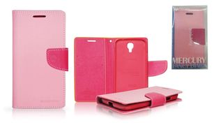 SAMSUNG Galaxy S3 mini - ΘΗΚΗ MERCURY FANCY DIARY BOOK STYLE ΠΟΡΤΟΦΟΛΙ ΡΟΖ - ΦΟΥΞΙΑ