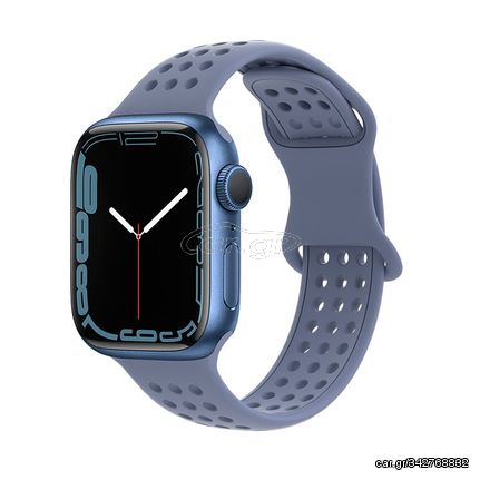 Watchband Hoco WA08 Flexible Honeycomb 42/44/45/49mm για Apple Watch 1/2/3/4/5/6/7/8/SE/Ultra Lavender Grey Silicon Band
