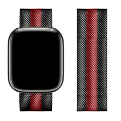 Watchband Hoco WA03 Simple Beauty 38/40/41mm για Apple Watch series 1/2/3/4/5/6/7/8/SE Stainless Steel Μαύρο και Κόκκινο