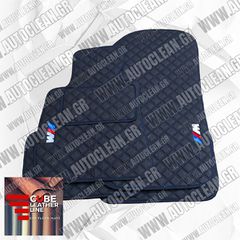 BMW E90 ΣΕΙΡΑ 3 2005-2011 ΠΑΤΑΚΙΑ ΤΕΧΝΟΔΕΡΜΑ CUBE ΜΑΥΡΟ ΜΕ ΜΠΛΕ ΡΑΦΗ ΠΕΡΙΜΜΕΤΡΙΚΑ - ΚΕΝΤΗΜΑ M ΣΕΤ 4ΤΜΧ --ΕΤΟΙΜΟΠΑΡΑΔΟΤΑ--