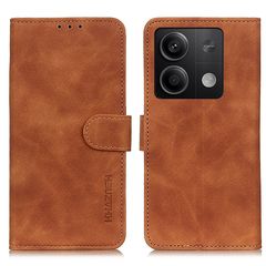 Θήκη Xiaomi Redmi Note 13 5G KHAZNEH Litchi Retro Texture Leather με βάση στήριξης, υποδοχές καρτών και μαγνητικό κούμπωμα καφέ