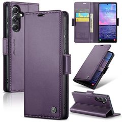 Θήκη Samsung Galaxy S23 FE 5G CaseMe 023 Series Πορτοφόλι με βάση στήριξης, υποδοχές καρτών και μαγνητικό κούμπωμα από συνθετικό δέρμα και TPU μωβ