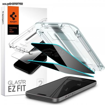 Spigen EZ FIT GLAS.tR Tempered Glass 2τμχ Privacy , για το Apple iPhone 15