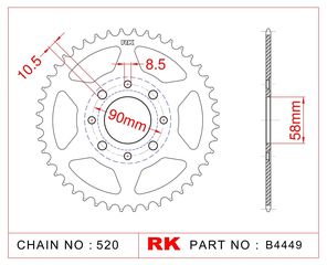 ΓΡΑΝΑΖΙ ΠΙΣΩ HONDA CMX 250 REBEL 31 ΔΟΝΤΙΑ RK