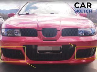 Σίτες προφυλακτήρα Seat Leon 1M Cupra ΧΩΡΙΣ ΤΡΥΠΑ ΓΙΑ ΠΡΟΒΟΛΑΚΙ  * 1ML 853 665 79Y - 1ML 853 666 79Y *-thumb-4