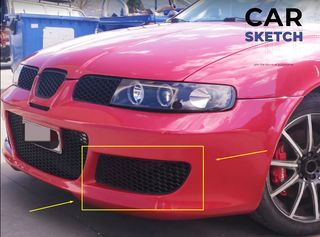 Σίτες προφυλακτήρα Seat Leon 1M Cupra ΧΩΡΙΣ ΤΡΥΠΑ ΓΙΑ ΠΡΟΒΟΛΑΚΙ  * 1ML 853 665 79Y - 1ML 853 666 79Y *-thumb-1