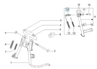 Βίδα Πλαινού Στάντ Vespa LXV 50 4T 2V 25 Km/h 2012-2013 ZAPC38902 560619