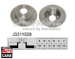 Δισκοπλακα NIPPARTS 3311028 για NISSAN ALMERA 2000-, NISSAN PRIMERA 1990-2002