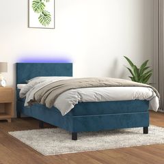 ΚΡΕΒΑΤΙ BOXSPRING ΜΕ ΣΤΡΩΜΑ & LED ΣΚ. ΜΠΛΕ 100X200ΕΚ. ΒΕΛΟΥΔΙΝΟ 3134271