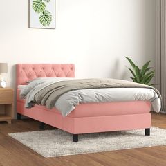 ΚΡΕΒΑΤΙ BOXSPRING ΜΕ ΣΤΡΩΜΑ ΡΟΖ 80 X 200 ΕΚ. ΒΕΛΟΥΔΙΝΟ 3141454