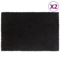 Πατάκι Εισόδου 2 τεμ. Μαύρο 40 x 60 εκ. Θυσανωτός Κοκοφοίνικας 155571