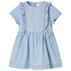 Φόρεμα Παιδικό με Βολάν Απαλό Μπλε 116