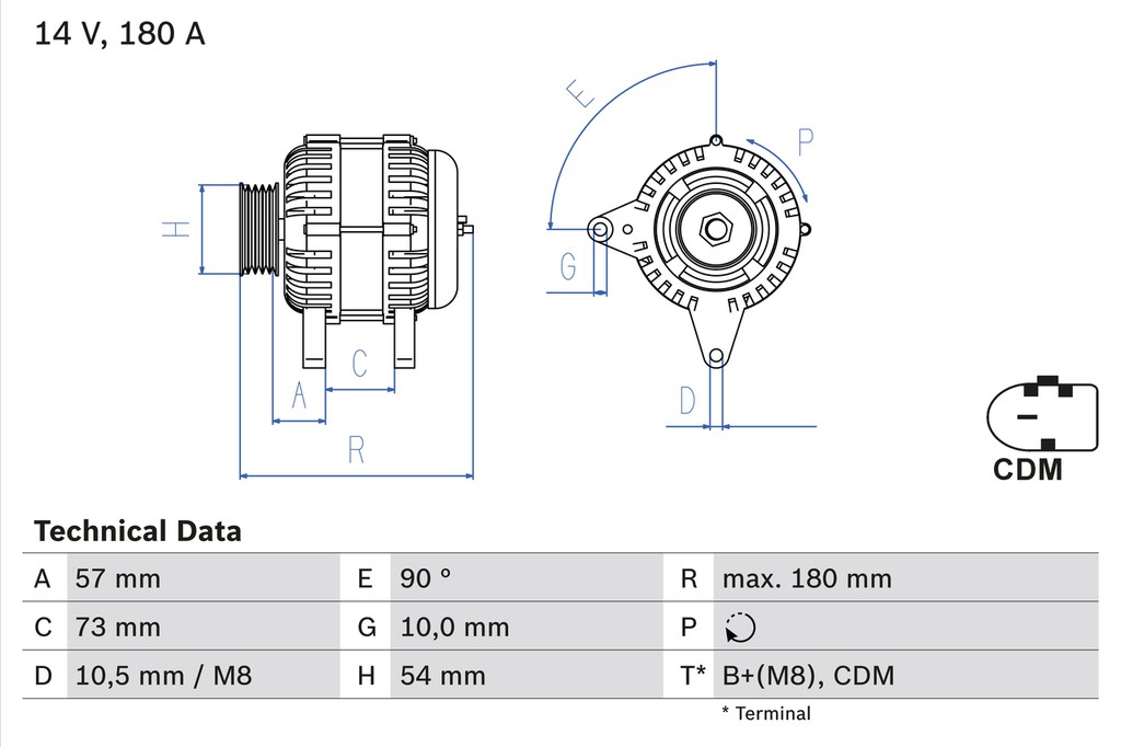 Δυναμό BMW 1 (E81), 1 (E82), 1 (E87), 1 (E88), 3 (E90), 3 (E91), 3 (E92), 3 (E93), 5 (E60), 5 (E61), X1 (E84), X3 (E83) 2.0D/3.0 06.04-06.15