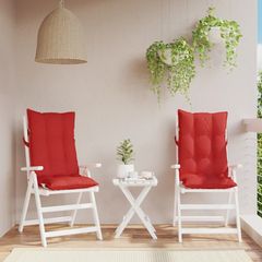 Μαξιλάρια Καρέκλας με Πλάτη 2 τεμ. Κόκκινα από Ύφασμα Oxford