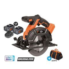 ΔΙΣΚΟΠΡΙΟΝΟ ΜΠΑΤΑΡΙΑΣ BL 20V 5000rpm Φ165mm BRUSHLESS 2x4.0Ah U64020-24SB KRAUSMANN 68818