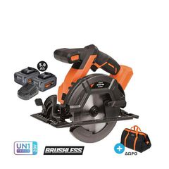 ΔΙΣΚΟΠΡΙΟΝΟ ΜΠΑΤΑΡΙΑΣ BL 20V 5000rpm Φ165mm BRUSHLESS 2x5.0Ah U64020-25SB KRAUSMANN 68820