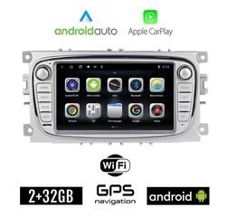 FORD FOCUS (2007 - 2011) Android οθόνη αυτοκίνητου 2GB + 32GB με GPS WI-FI DSP (ηχοσύστημα αφής 7" ιντσών OEM Apple CarPlay Android Auto Youtube Playstore MP3 USB Radio Bluetooth 4x60W Mirrorlink