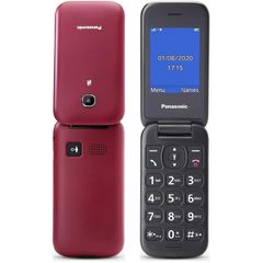 Panasonic KX-TU400EXR Κόκκινο 2.4 με MicroSD μέχρι 32GB, Bluetooth, Κάμερα, Μεγάλα Γράμματα και Πλήκτρο SOS.( 3 άτοκες δόσεις.)