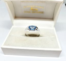 Δαχτυλίδι από ασήμι 925 με ζιργκόν γαλάζια πέτρα Α9036 ΤΙΜΗ 70 ΕΥΡΩ