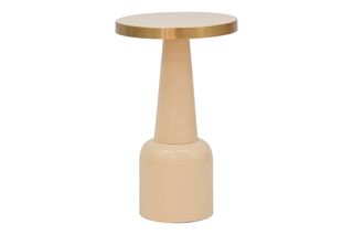 Βοηθητικό τραπέζι "EASYFUL" από μέταλλο σε κρεμ/χρυσό χρώμα Φ36x58