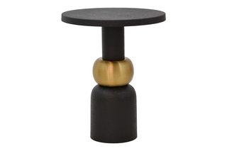 Βοηθητικό τραπέζι "ENVILLE" από μέταλλο σε μαύρο/χρυσό χρώμα Φ51x62.5