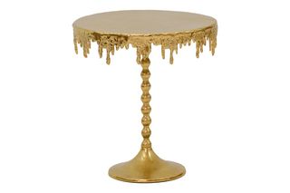 Βοηθητικό τραπέζι "FROPIO" από μέταλλο σε χρυσό χρώμα Φ40x44
