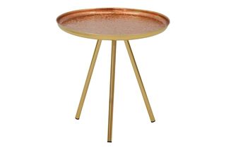 Βοηθητικό τραπέζι "JACKSIE" από μέταλλο σε μπρονζέ/χρυσό χρώμα Φ46x48