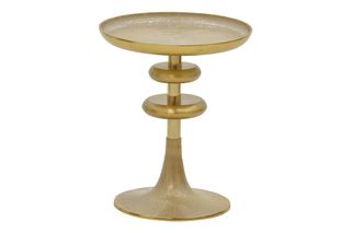 Βοηθητικό τραπέζι "TREGO I" από μέταλλο σε χρυσό/λευκό χρώμα Φ33x42