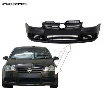 ΠΡΟΦΥΛΑΚΤΗΡΑΣ ΕΜΠΡΟΣ VW Jetta (2005-2010)  Golf V 5  (2003-2007) R32 Piano Glossy Black Grill