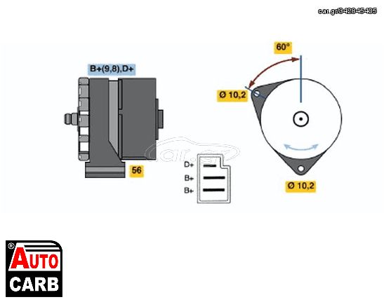 Δυναμό BOSCH 0120489328 για MERCEDES-BENZ 124 1987-1993, MERCEDES-BENZ 190 1982-1993, MERCEDES-BENZ E-CLASS 1993-1996