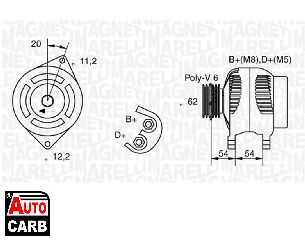 Δυναμό MAGNETI MARELLI 063321860010 για ALFA ROMEO 147 2000-2010, ALFA ROMEO 156 1997-2006, ALFA ROMEO 166 1998-2007